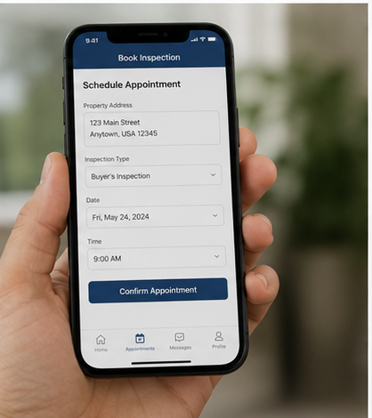Buyer booking a home inspection online from a local inspector