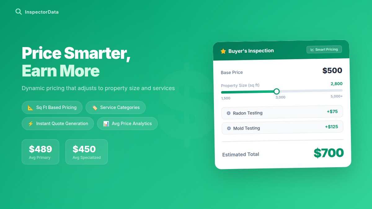 InspectorData Smart Pricing Configuration