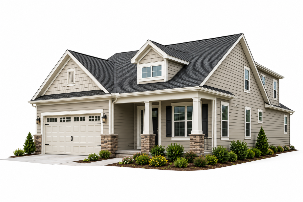 Home inspector photographing a house with the InspectorData mobile app, which auto-categorizes each photo