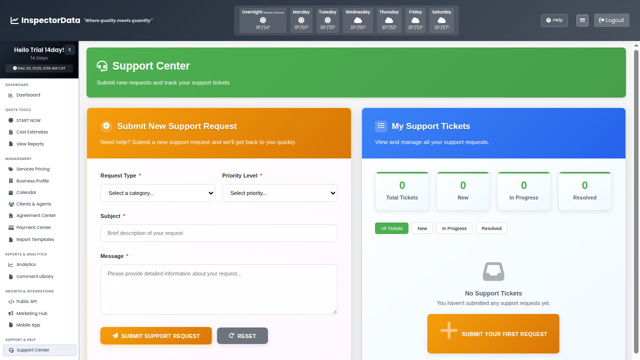 InspectorData customer support team ready to help